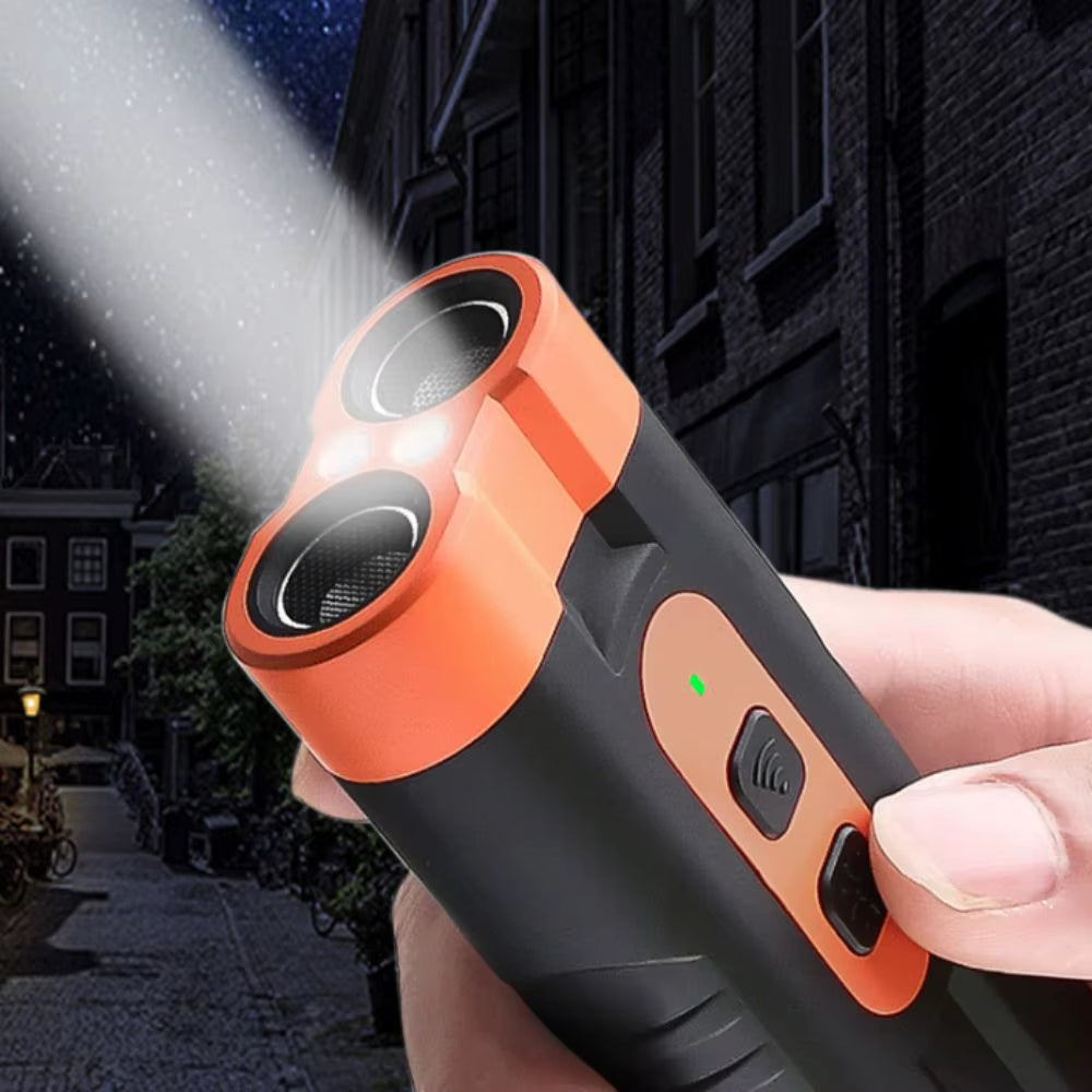 Rechargeable Ultrasonic Dog Repeller with Remote Control & LED Flashlight - Effective Anti-Barking Training Tool