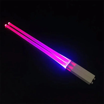 Glow-in-the-Dark LED Lightsaber Chopsticks - Reusable, Washable Fun for Sushi Lovers!