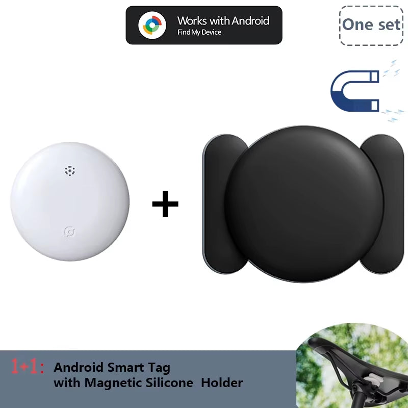 Magnetic Waterproof Android Airtag Tracker - Shockproof Smart Locator with Protective Cover for Google Find My