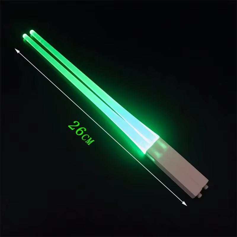 Glow-in-the-Dark LED Lightsaber Chopsticks - Reusable, Washable Fun for Sushi Lovers!