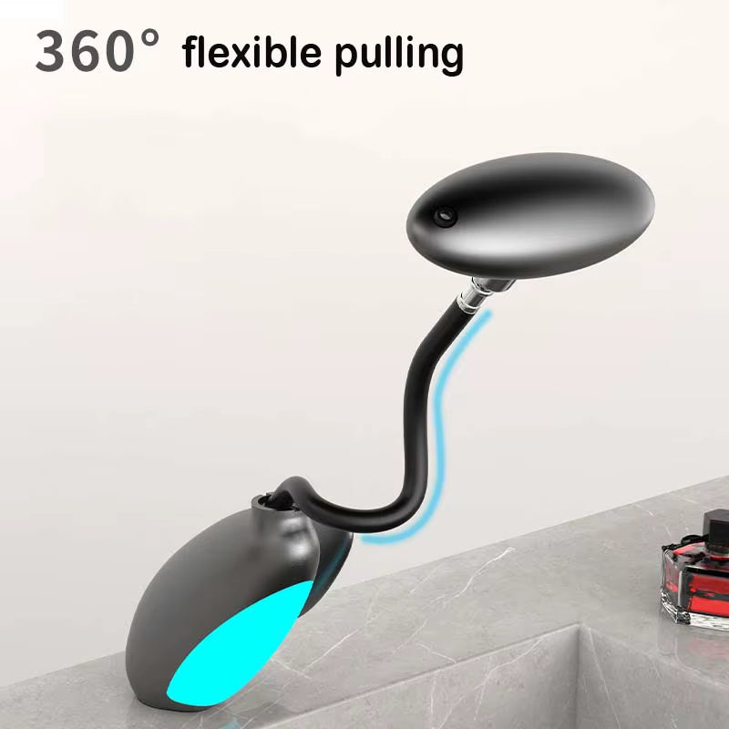 Color-Changing LED Bathroom Basin Faucet with Penguin Pull-Out Design and Rotating Spray