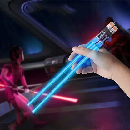 Glow-in-the-Dark LED Lightsaber Chopsticks - Reusable, Washable Fun for Sushi Lovers!