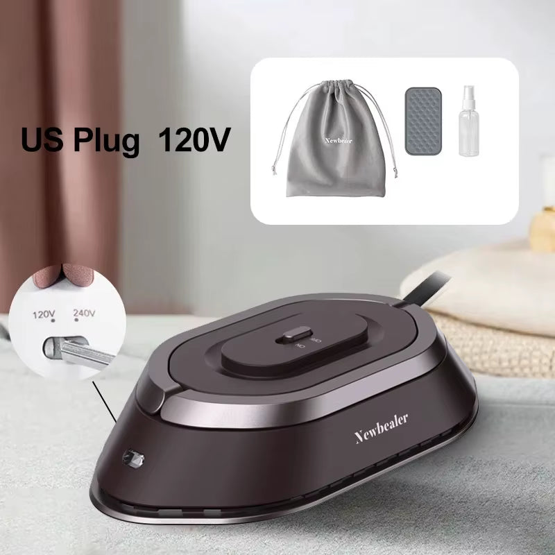 Portable Mini Travel Iron - Lightweight 120V/220V Dry Iron for Quick Pressing at Home or On-the-Go