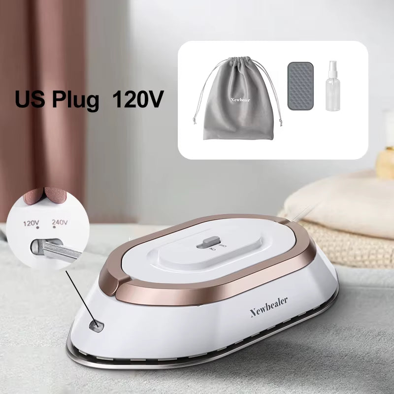 Portable Mini Travel Iron - Lightweight 120V/220V Dry Iron for Quick Pressing at Home or On-the-Go