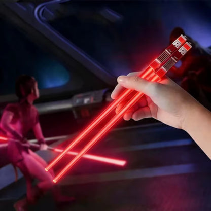 Glow-in-the-Dark LED Lightsaber Chopsticks - Reusable, Washable Fun for Sushi Lovers!