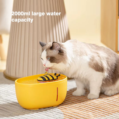 Ultra-Quiet 2L Cat & Dog Water Fountain with Auto Filter - USB Electric Pet Water Dispenser