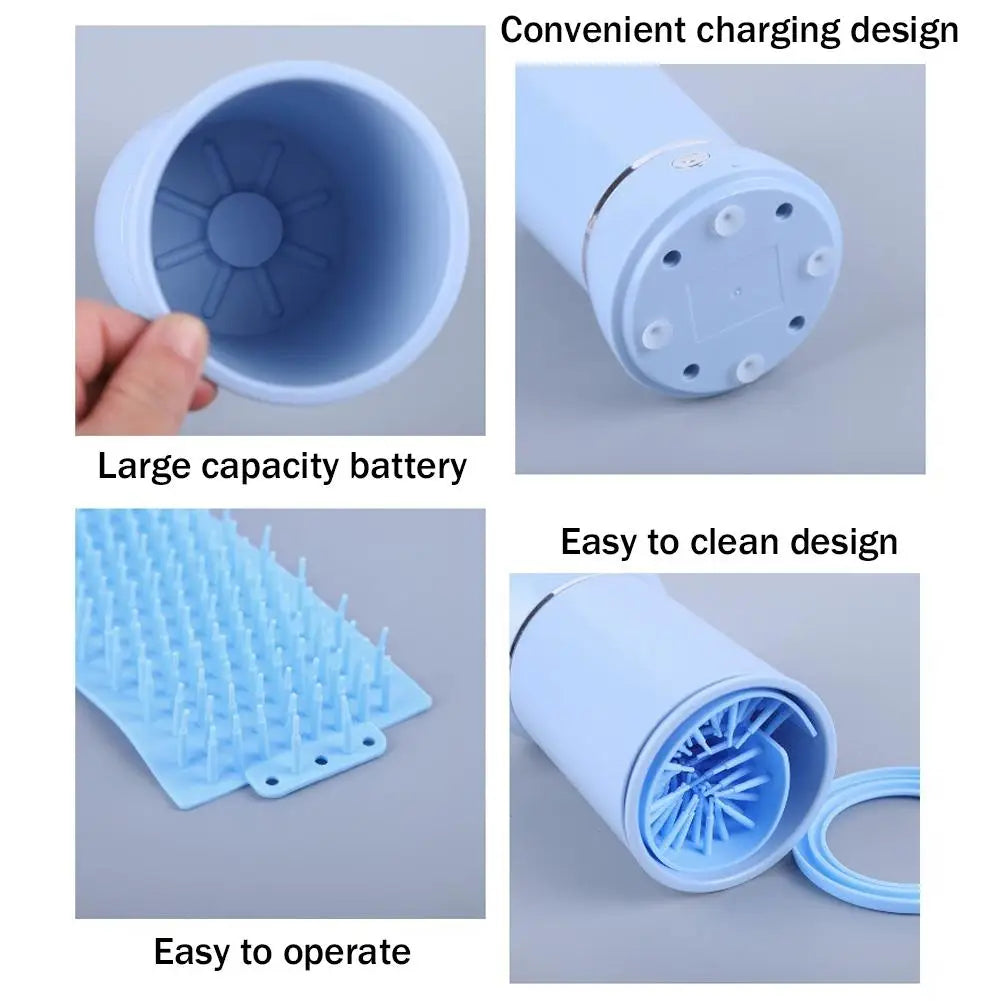 Automatic Portable Dog Paw Washer & Massager - USB Rechargeable Cleaner for Small to Medium Pets
