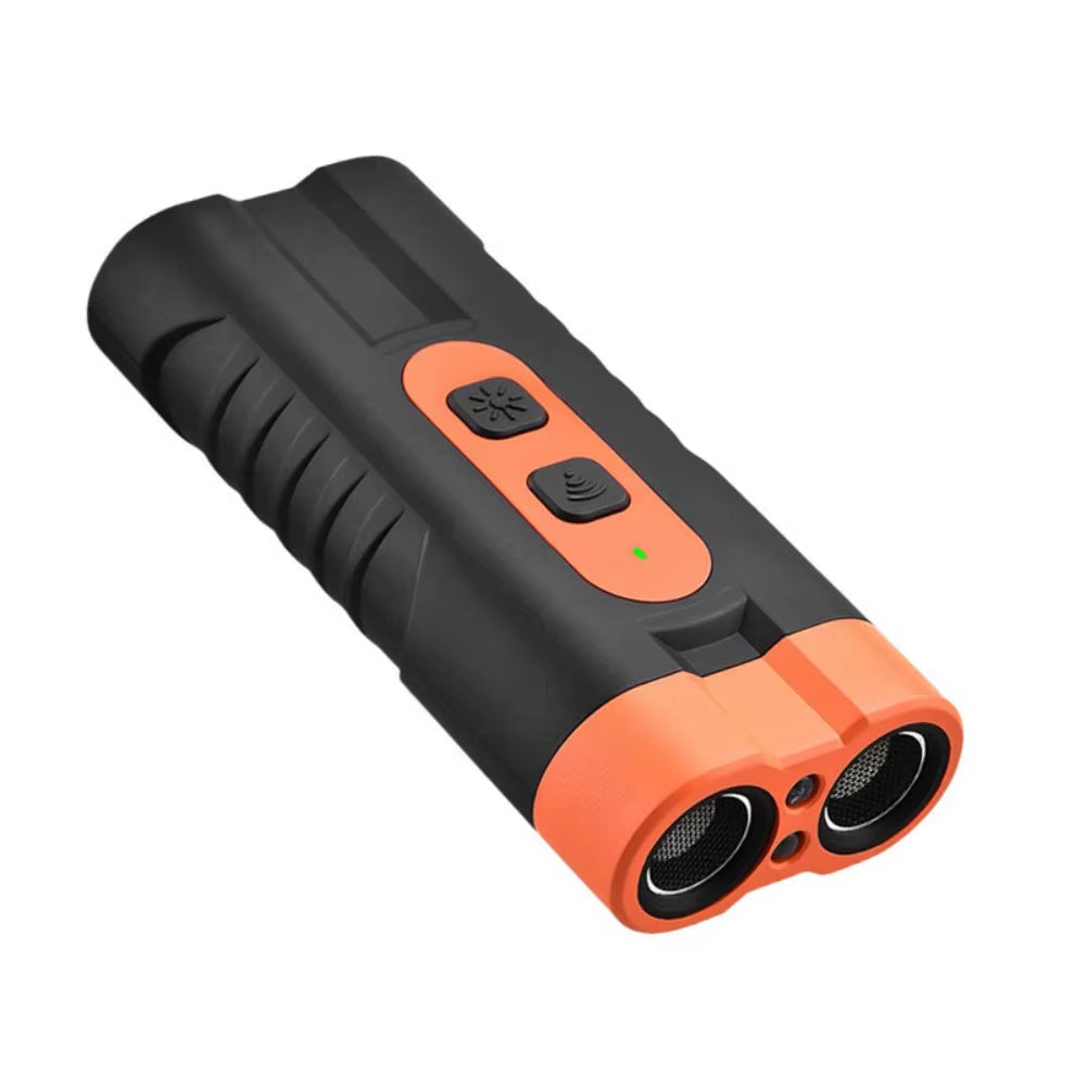 Rechargeable Ultrasonic Dog Repeller with Remote Control & LED Flashlight - Effective Anti-Barking Training Tool