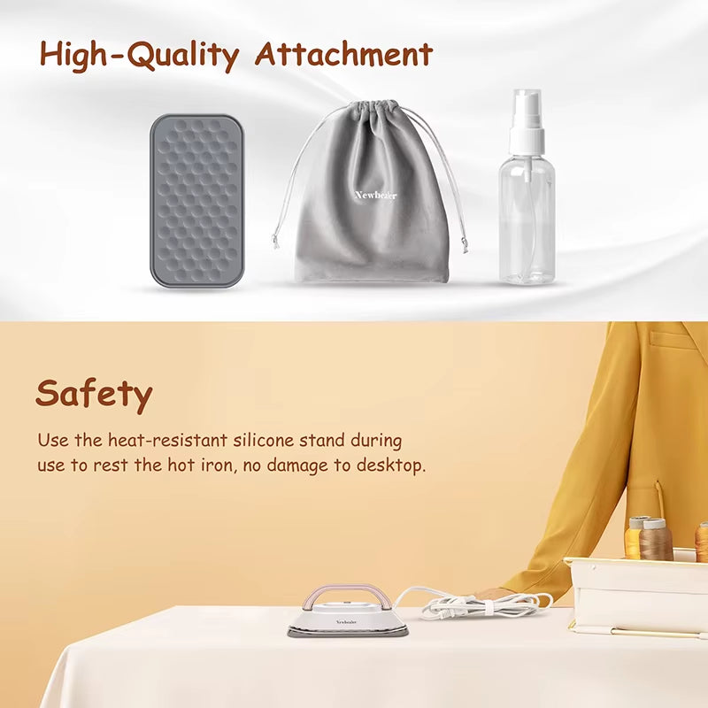 Portable Mini Travel Iron - Lightweight 120V/220V Dry Iron for Quick Pressing at Home or On-the-Go