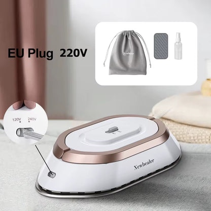 Portable Mini Travel Iron - Lightweight 120V/220V Dry Iron for Quick Pressing at Home or On-the-Go