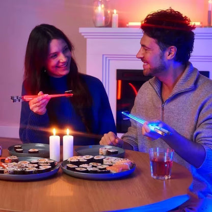 Glow-in-the-Dark LED Lightsaber Chopsticks - Reusable, Washable Fun for Sushi Lovers!